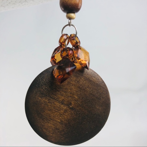 Set of Earrings - 2 Pairs of Fashionable Wood Earrings - Hand Made Brown - Picture 3 of 7